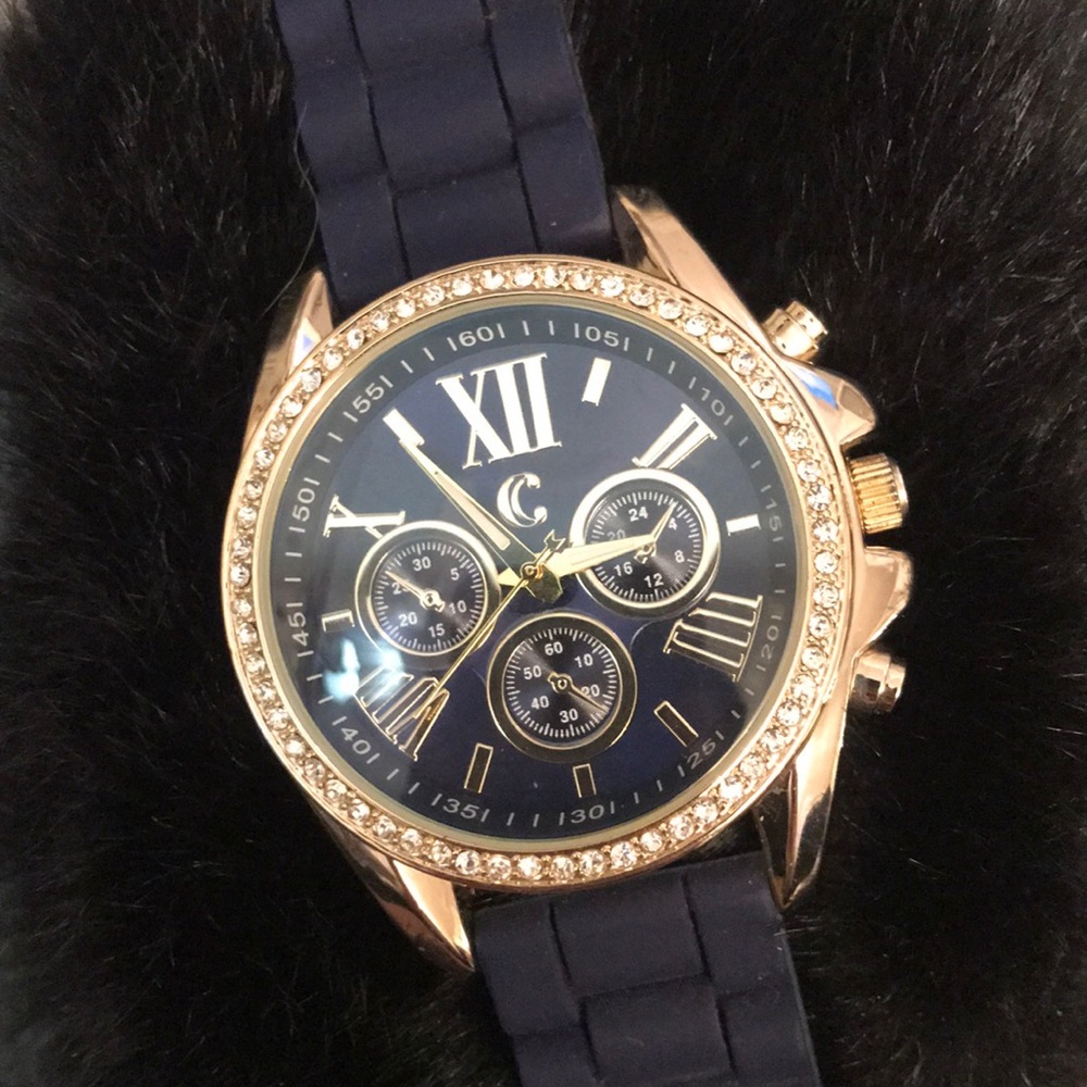Charming Charlie Navy and Gold Watch